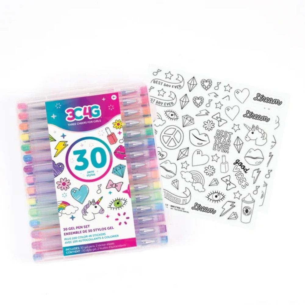 3C4G Juego De Bolígrafos De Gel 6+ 30Pzs