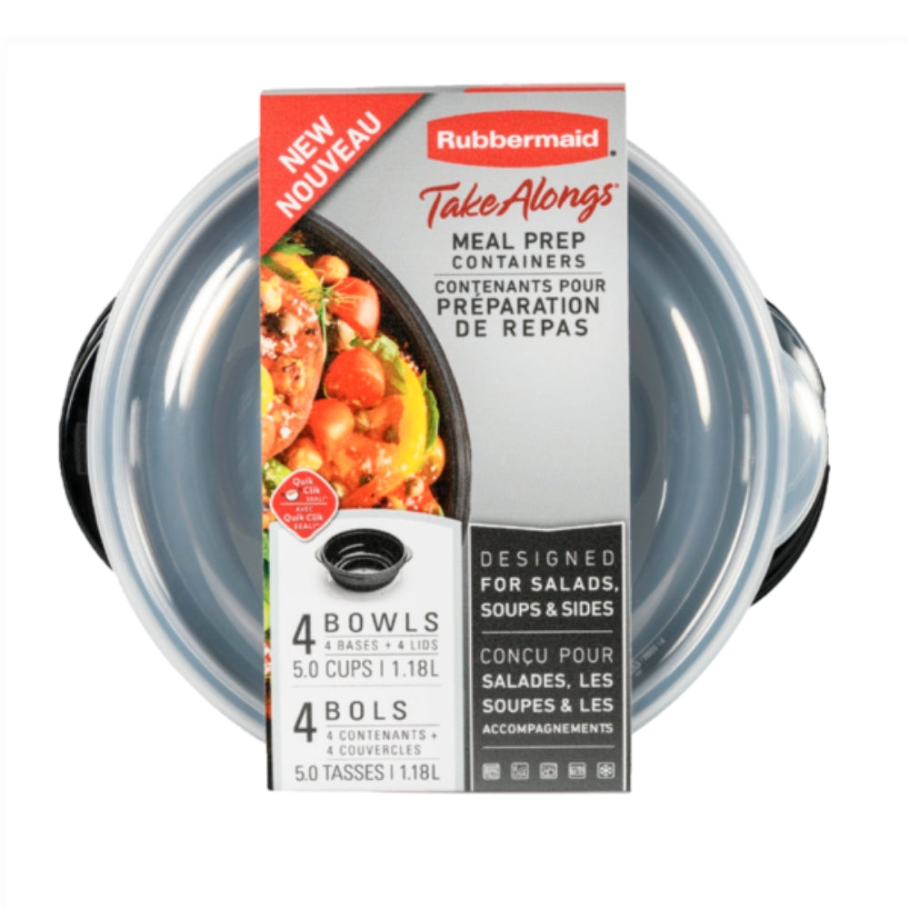 Rubbermaid Take Alongs Set De Envases 8 Piezas Negro 1.182ml