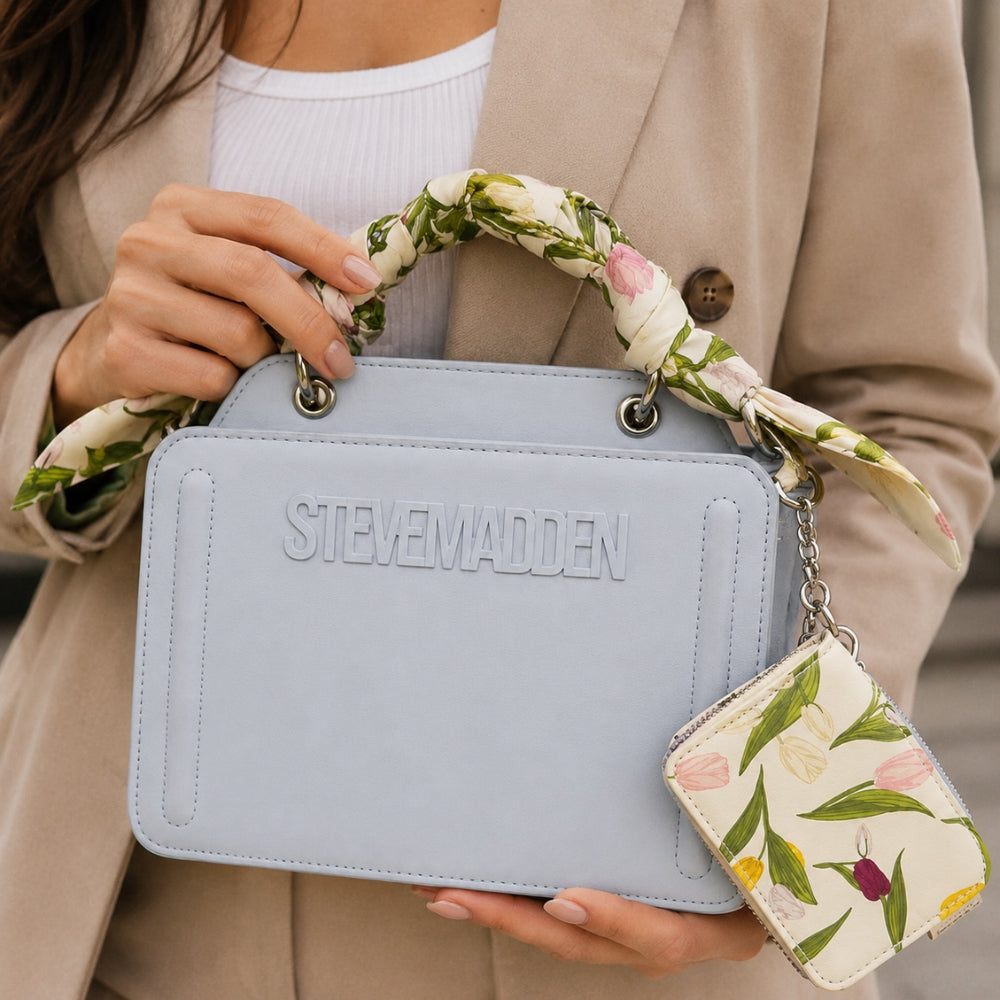 Steve Madden Cartera Blue Aura Bevlynn Satchel