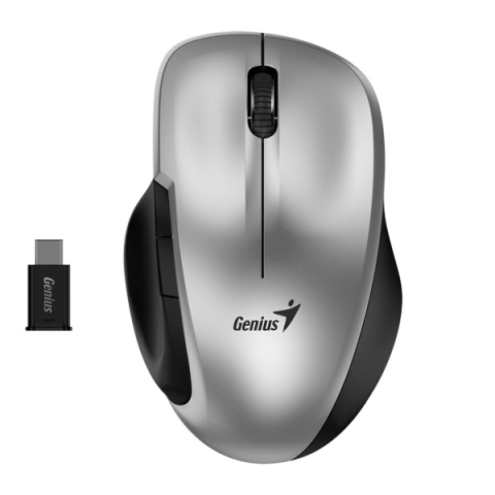 Genius Mouse Inalámbrico Ergo 8200S Óptico 1200 DPI 2.4 GHz – 5 Botones Color Plata