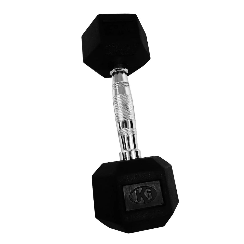 K6 Mancuerna Pesa Encauchetada Gim Hex 35Lb