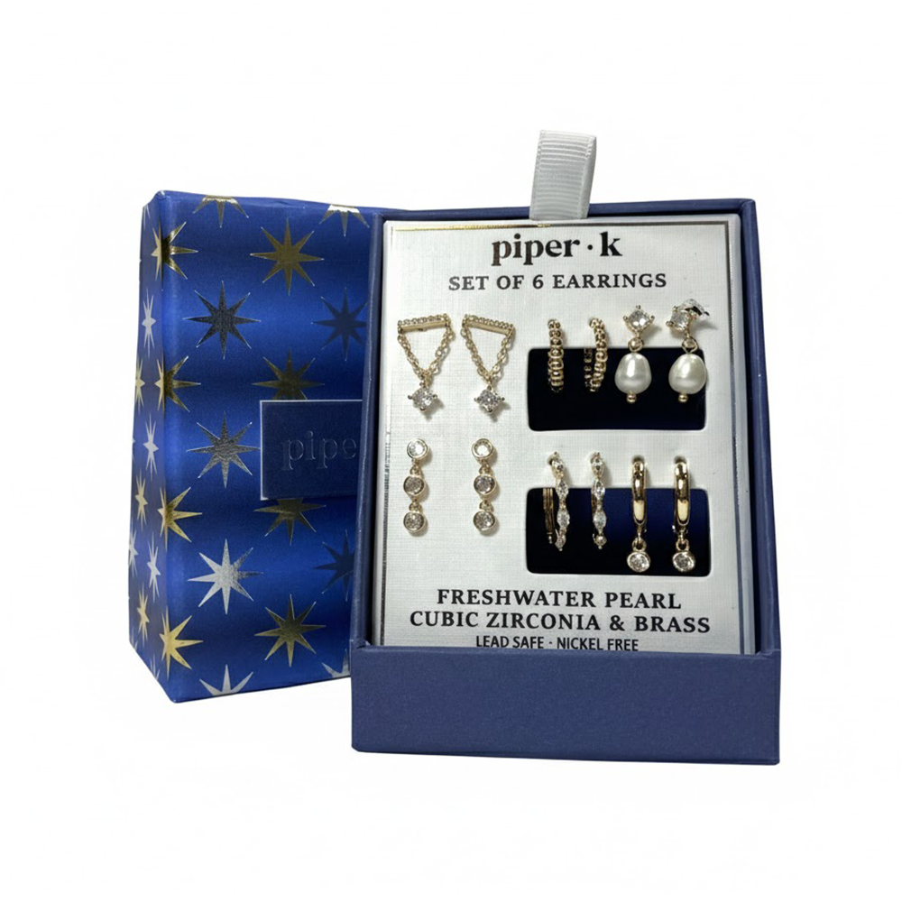 Piper K. Set De Zarcillos 6 Pares Cubic Zirconia