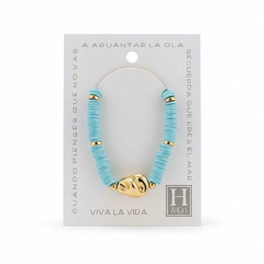 H&Co Pulsera Para Damas De Pukas Color Light Blue
