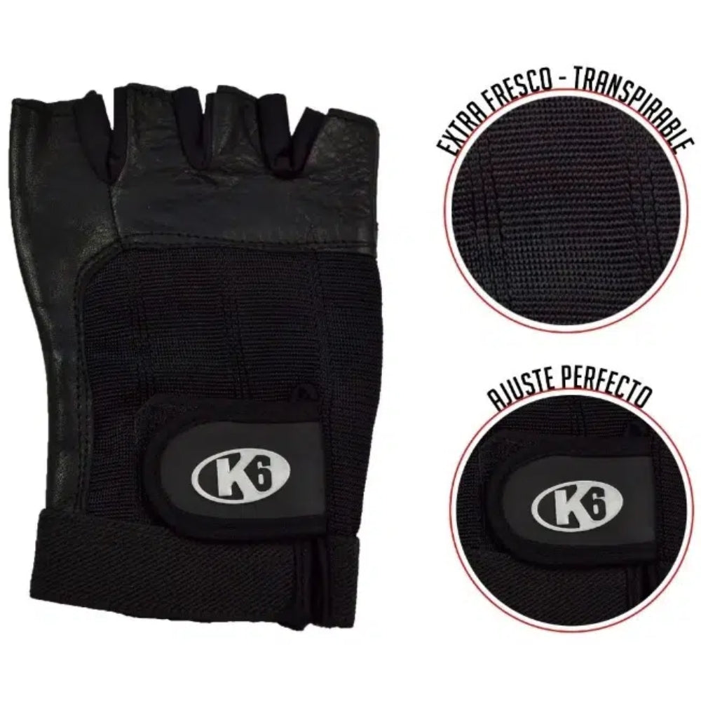 K6 Guantes para Levantamiento De Peso Sin Muñequera Strong