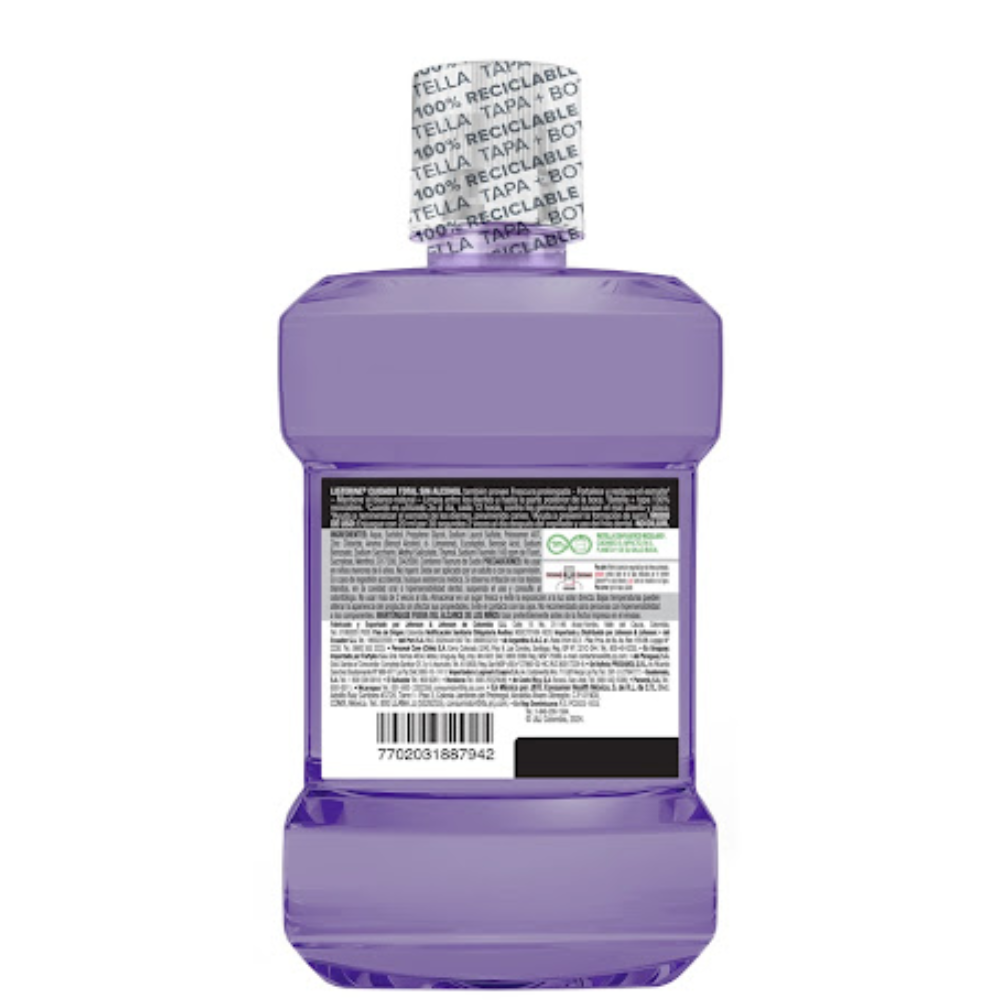 Listerine Enjuague Bucal Cuidado Total Frescura Suave Menta Premium 500ml