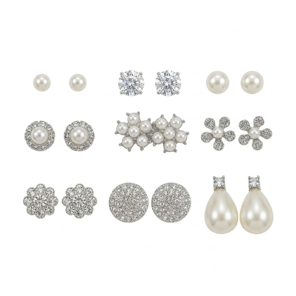 Nicole Miller Set De 9 Pares de Zarcillos