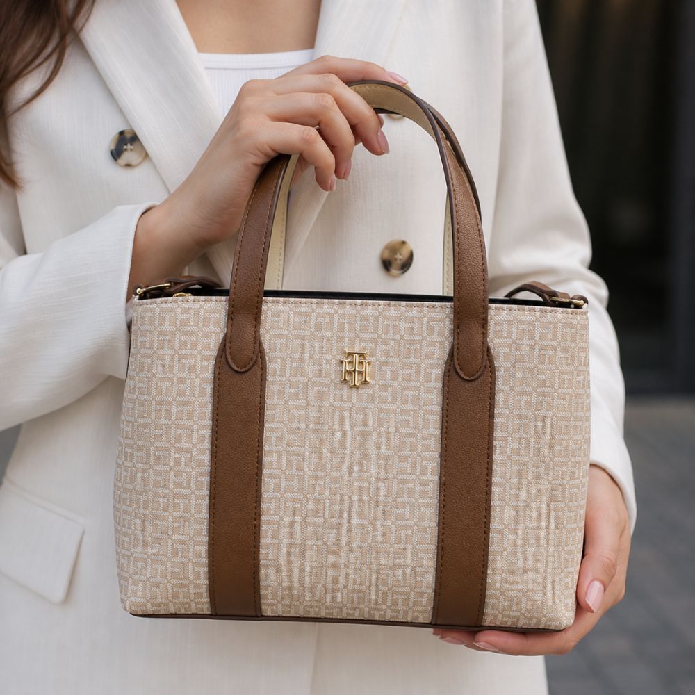 Tommy Hilfiger Cartera Tote Monogram Beige
