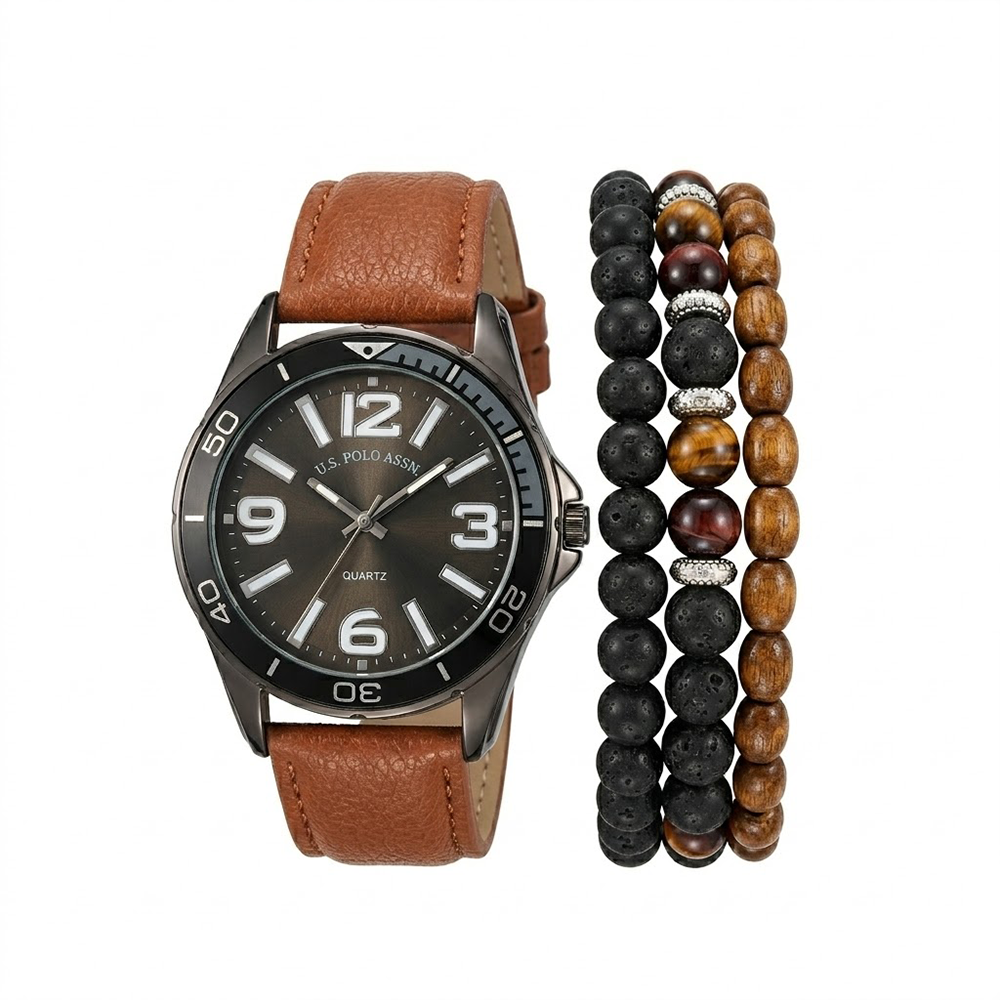 U.S Polo Set Reloj y Pulseras para Caballeros