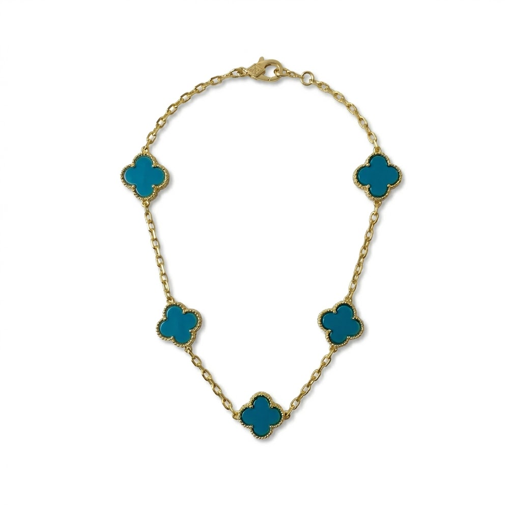 Element Of Love Collar De Trebol Gold Blue