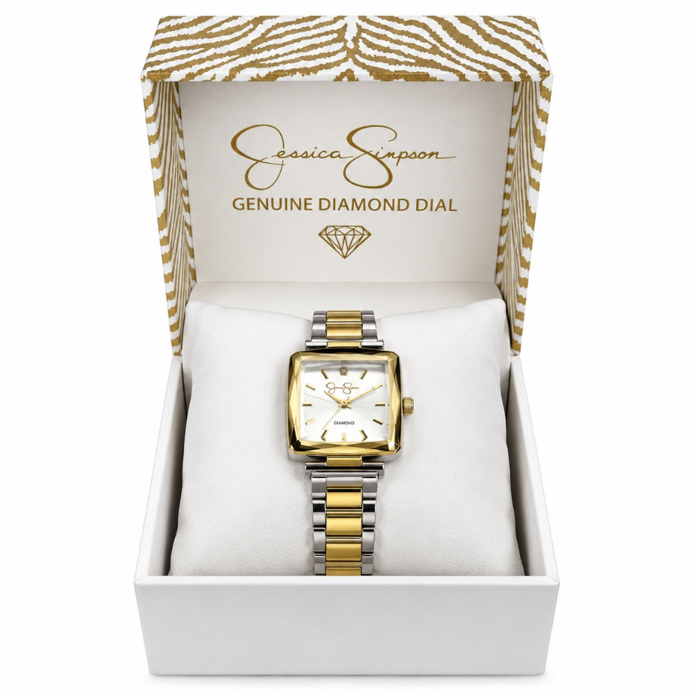Jessica Simpson Reloj Para Damas Silver Diamond