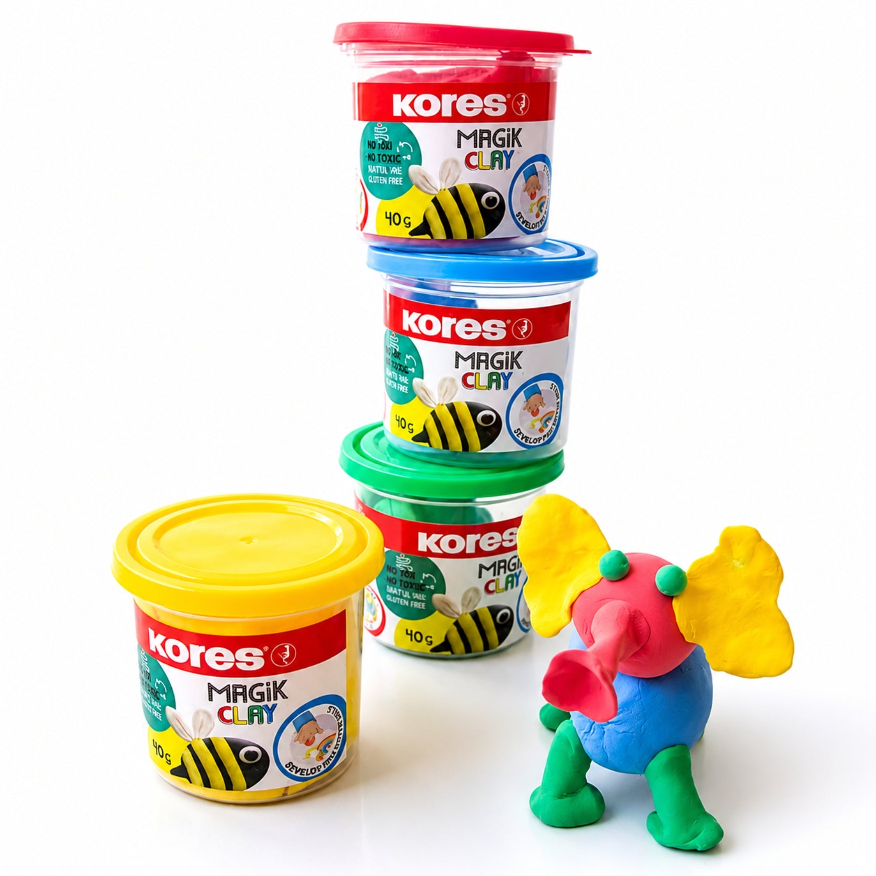 Kores Set Masa Moldeable Magic Clay 4 Colores