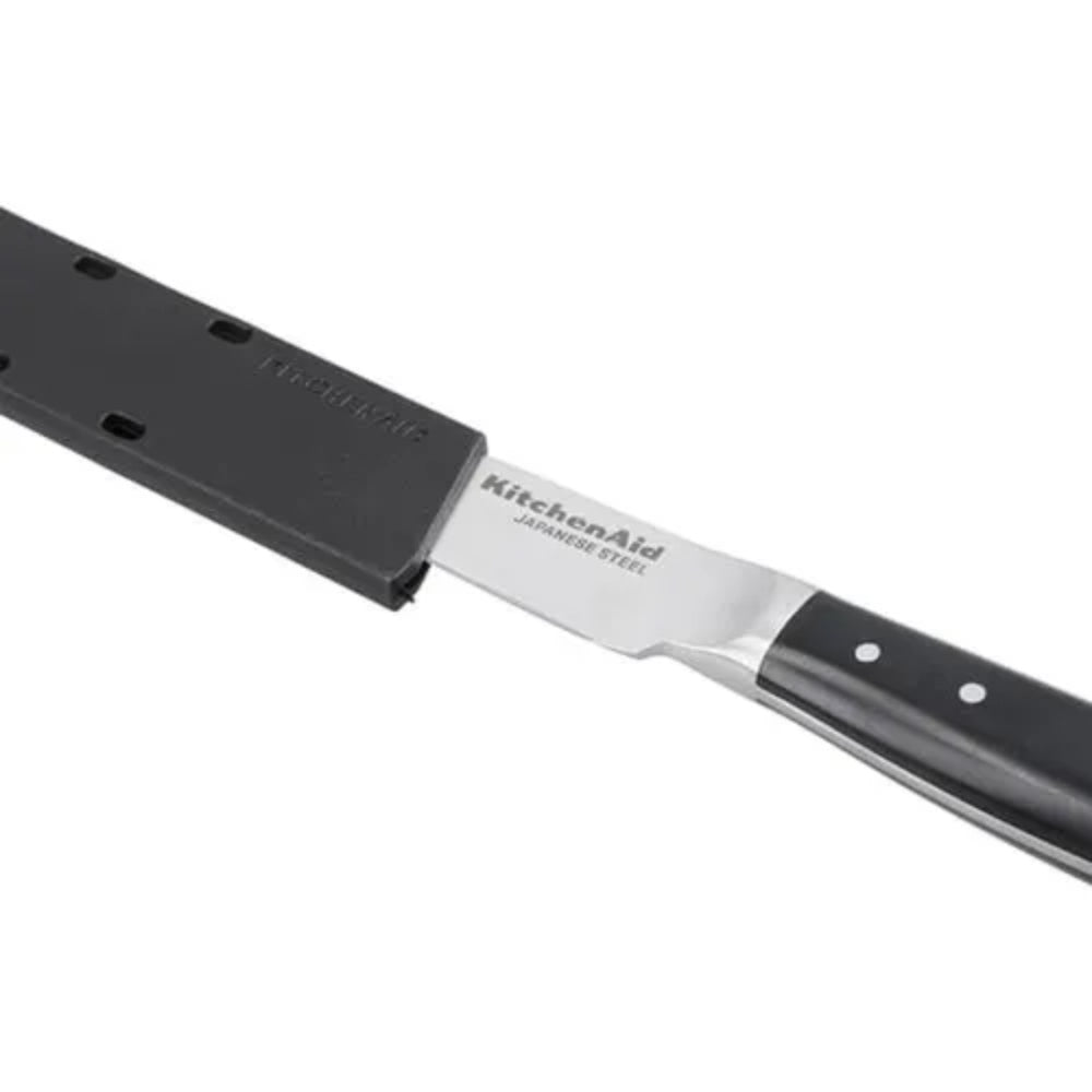 KitchenAid Cuchillo Pelador de Acero Japones 9cm Mango Negro con Funda Protectora