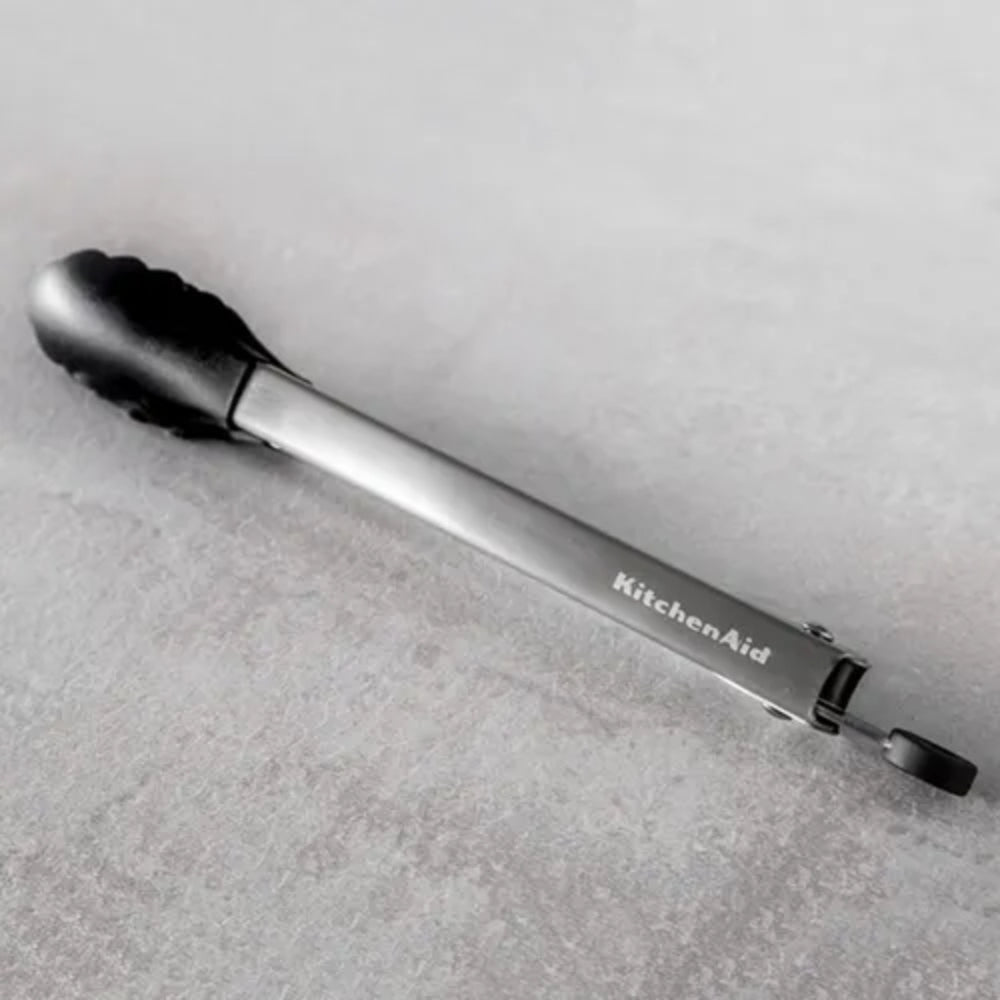 KitchenAid Pinzas de Acero Inoxidable con Punta de Silicon Negro 30cm