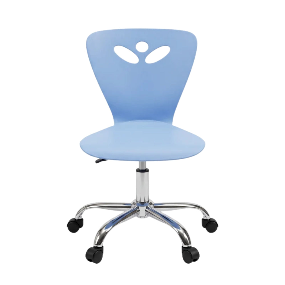 Silla Para Niños de Madera Azul con Ruedas