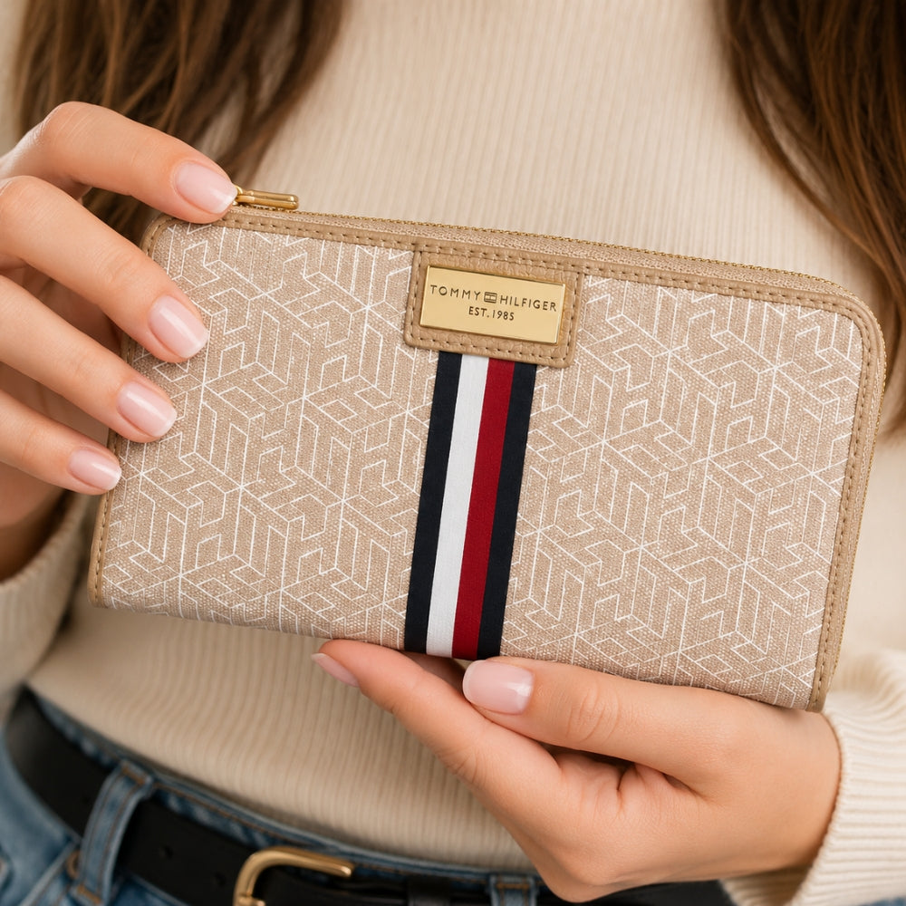 Tommy Hilfiger Monedero Monogram Beige