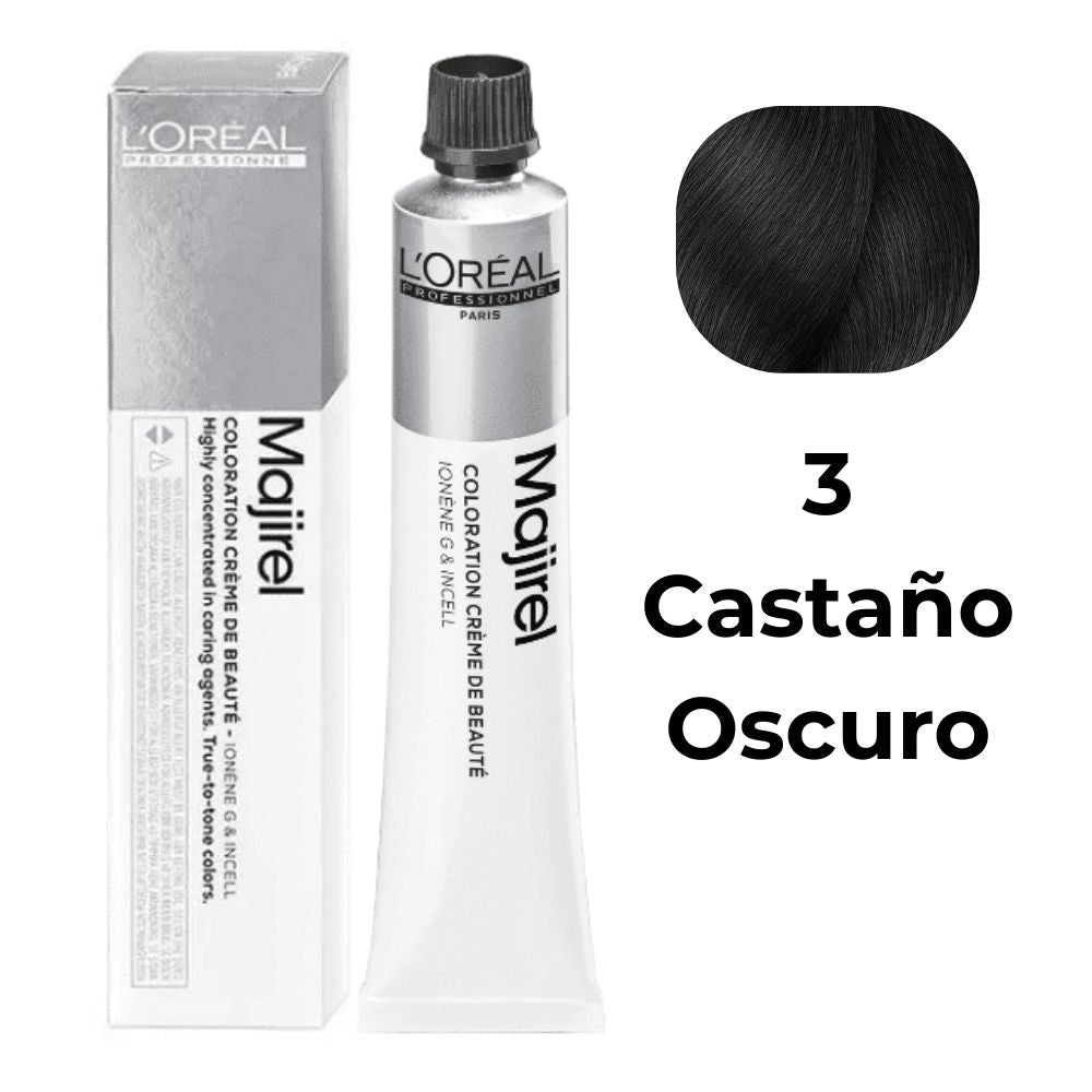L'oreal Tinte Majirel 3 Castaño Oscuro 50 ml