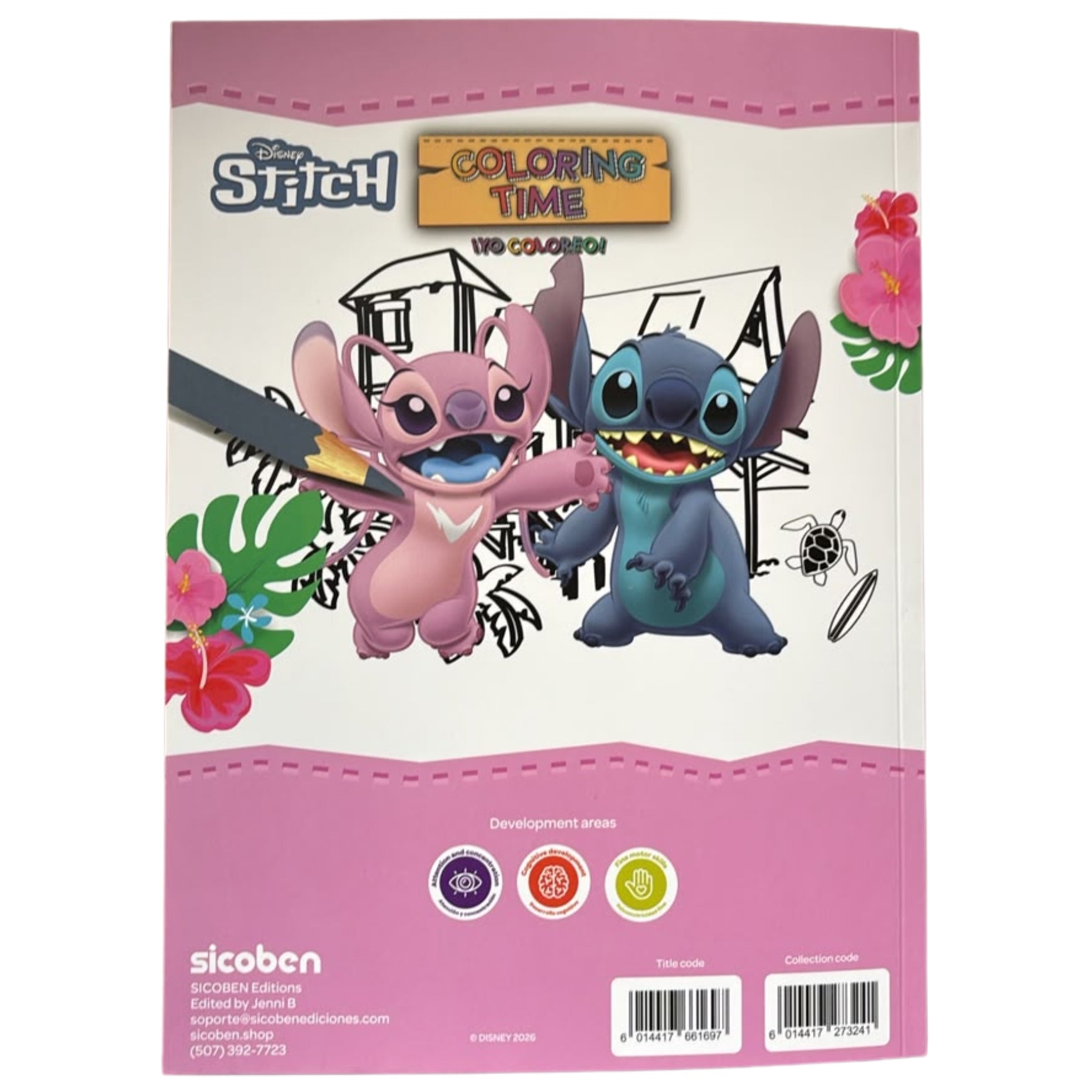 Sicoben Yo Coloreo Libro Infantil Para Colorear Disney Stitch y Angel