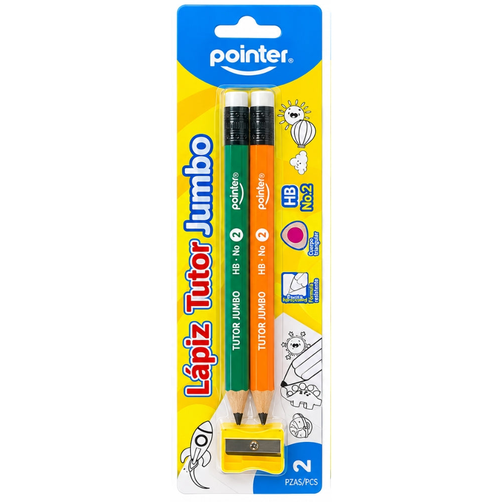Pointer Lapiz Tutor Jumbo No 2 HB 2Und + Sacapuntas Opciones Varias