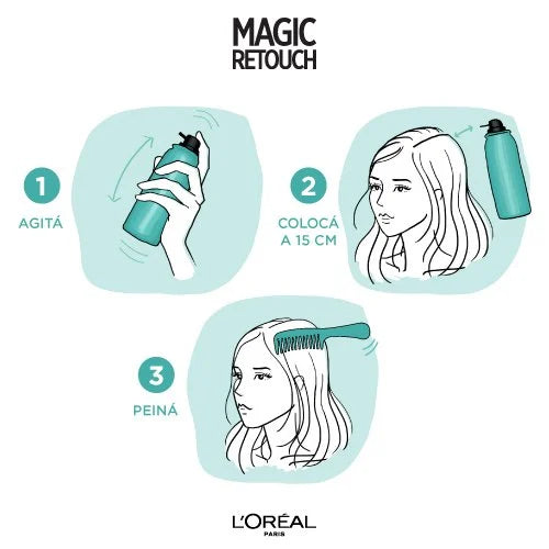Spray Cubre Canas Loreal Magic Retouch Castaño Oscuro 75 ml