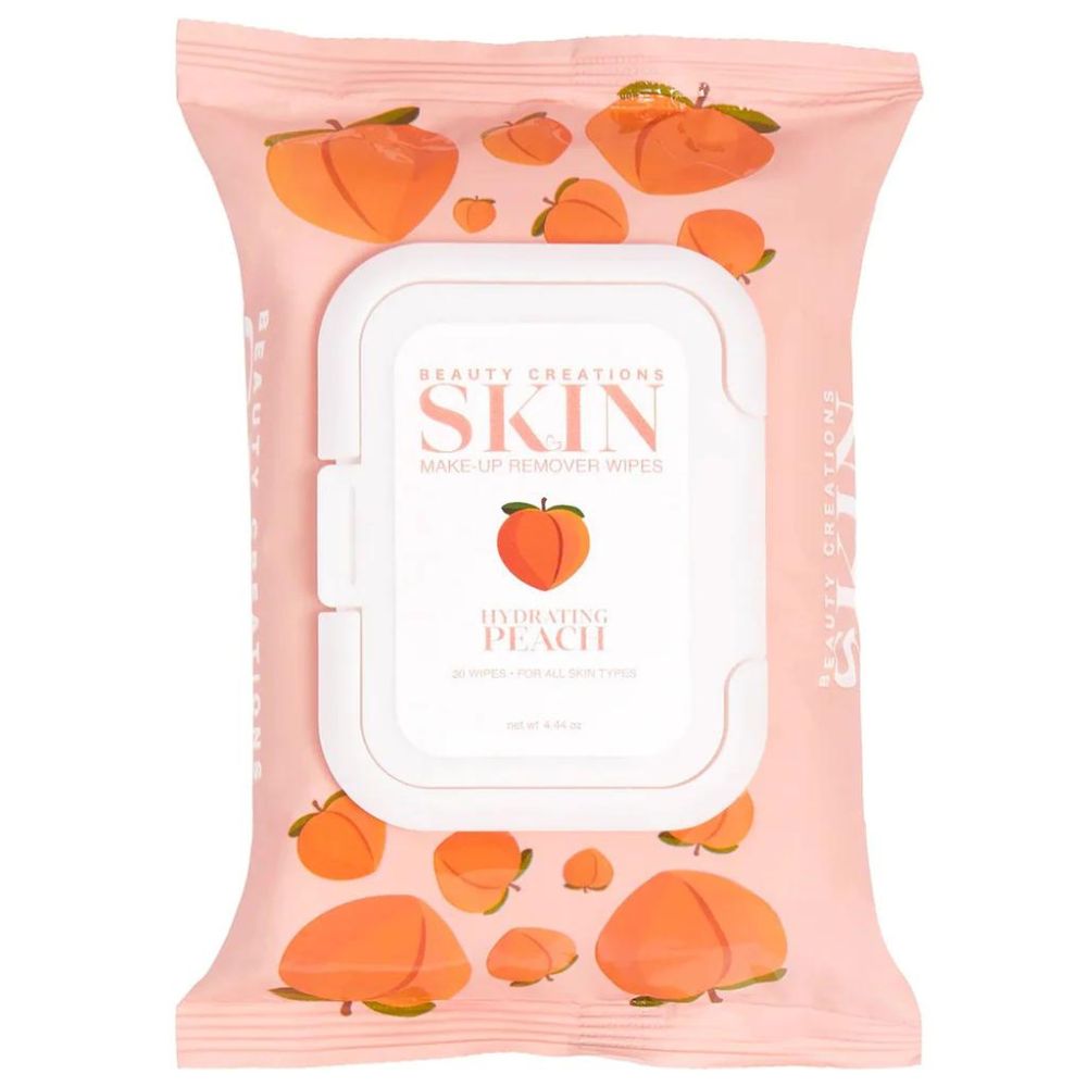 Beauty Creations Skin Make-Up Remover Wipes Hydrating Peach - 30 Wipes