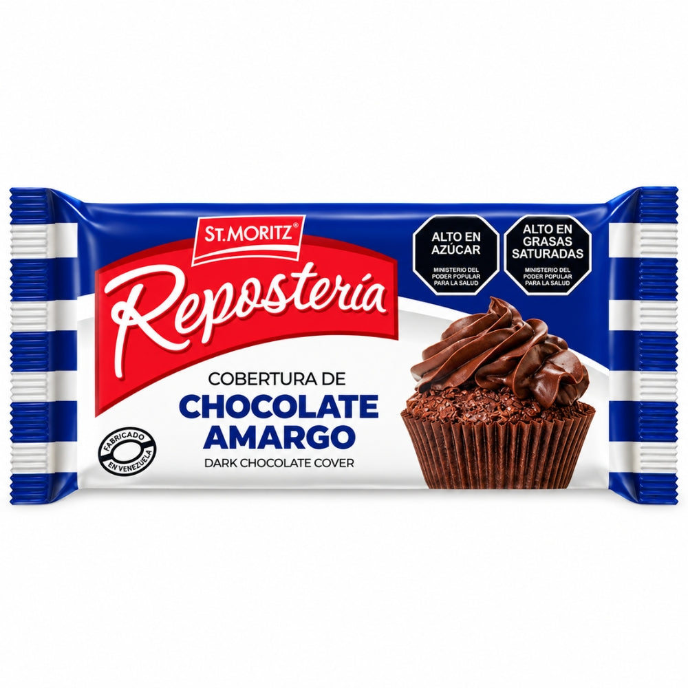 St. Moritz Reposteria Tableta de Cobertura Con Sabor Chocolate Oscuro 100gr