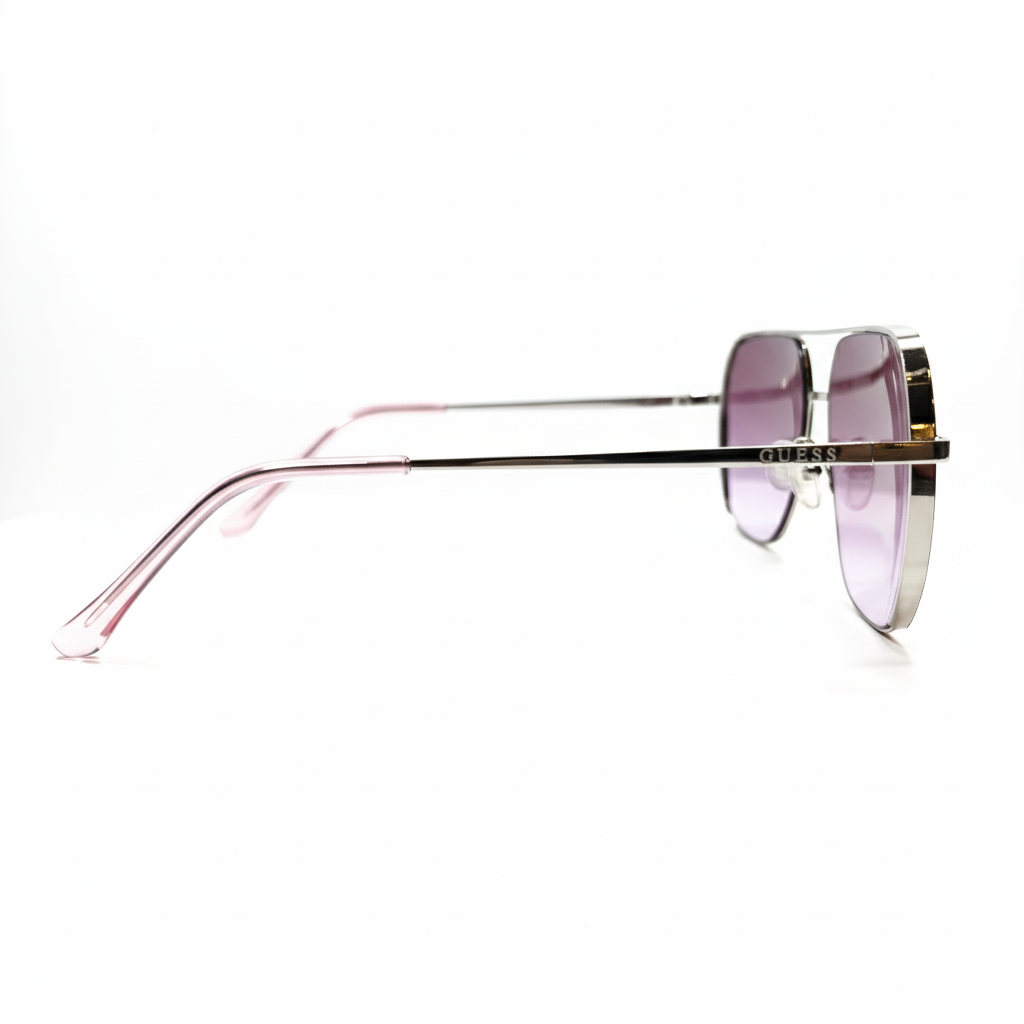 Guess Lentes De Sol Purple & Silver