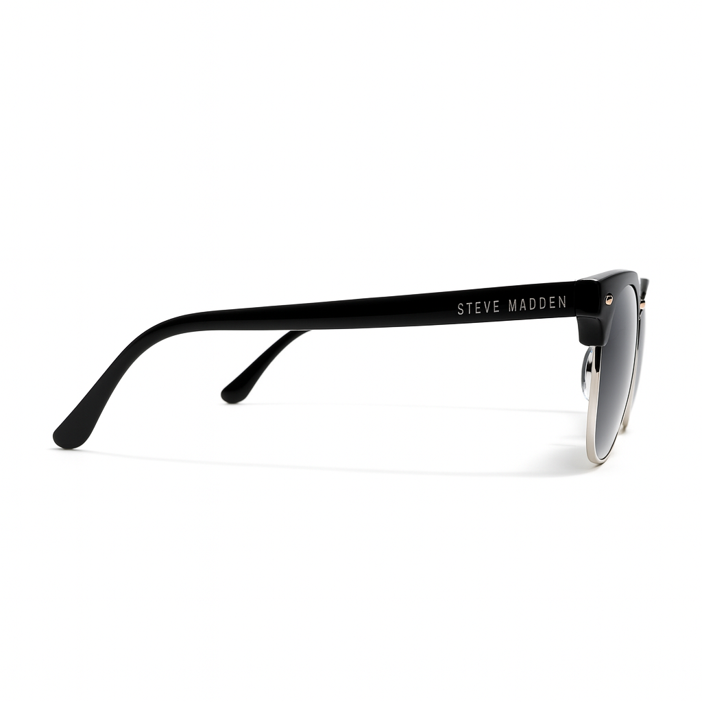 Steve Madden Lentes De Sol Black & Silver