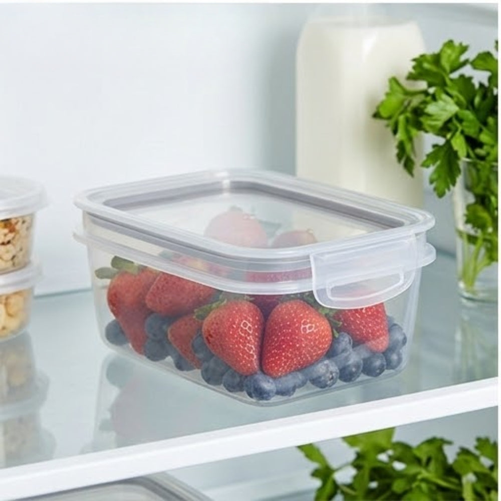 Alfa Hogar Conservador de Alimentos Rectangular con Tapa Gris 550ml