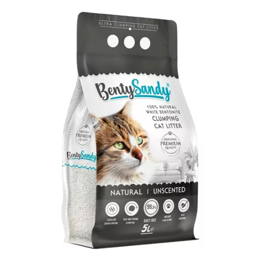 Arena Para Gatos Benty Sandy Ultra Absorbente Sin Aroma 4.35kg