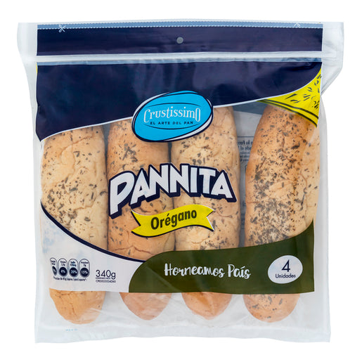 Crustissimo Pan Pannita Deli Oregano 4 undades 340gr