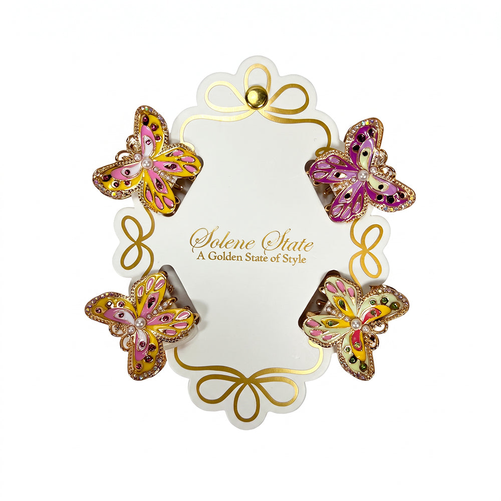 Selene State Pinzas Para El Cabello Mariposas 4Und
