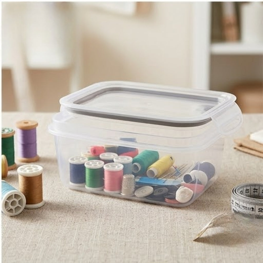 Alfa Hogar Conservador de Alimentos Rectangular con Tapa Gris 550ml