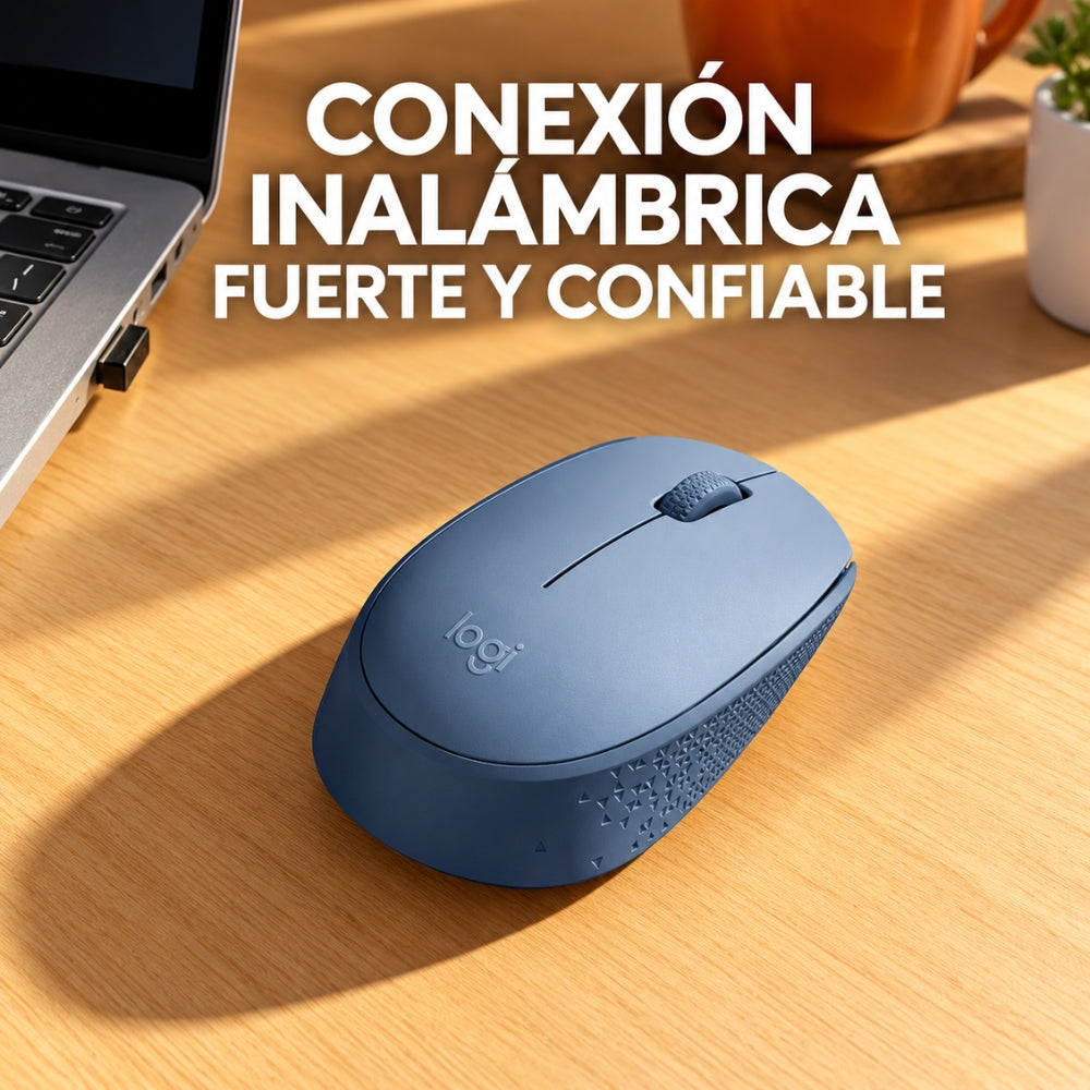 Logitech Mouse Inalámbrico M170 2.4 GHz Compacto y Ambidiestro Color Gris Azulado