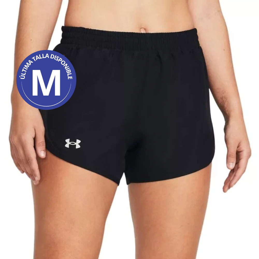 Under Armour Short Deportivo Fly By 3" Para Damas Color Negro