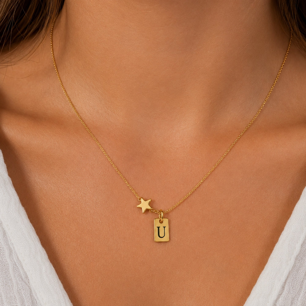 H&Co Collar de Cadena Plaquita Inicial U