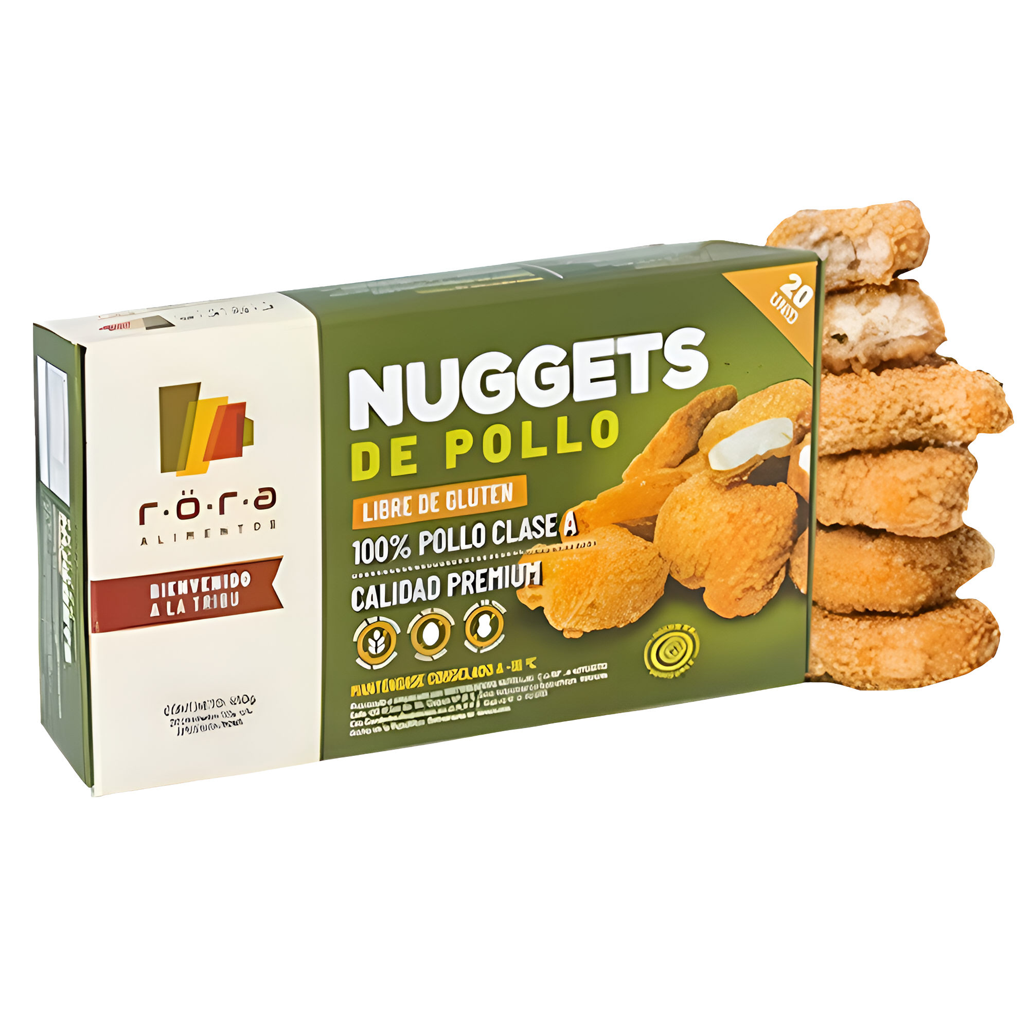 Rora Alimentos Caja de Nuggets Libre de Gluten 20 Und