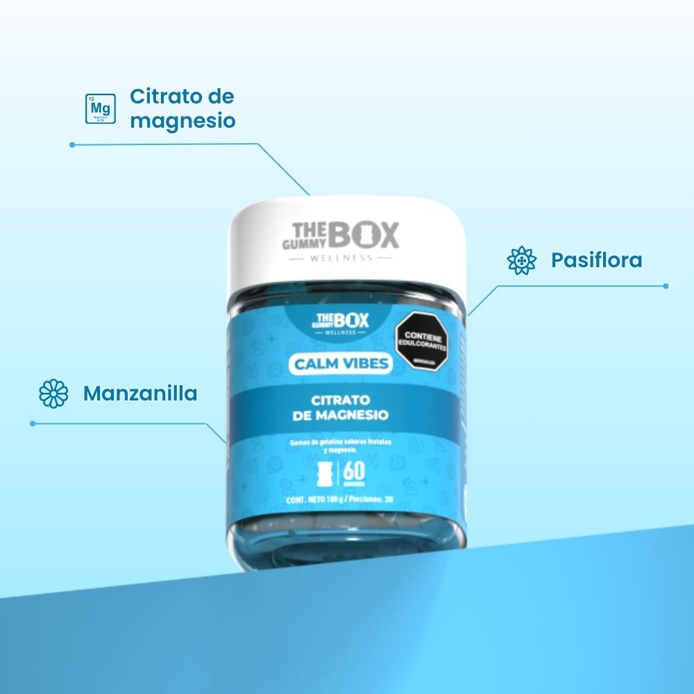 The Box Gummy Gomas De Gelatina Calm Vibes Citrato De Magnesio 60Und