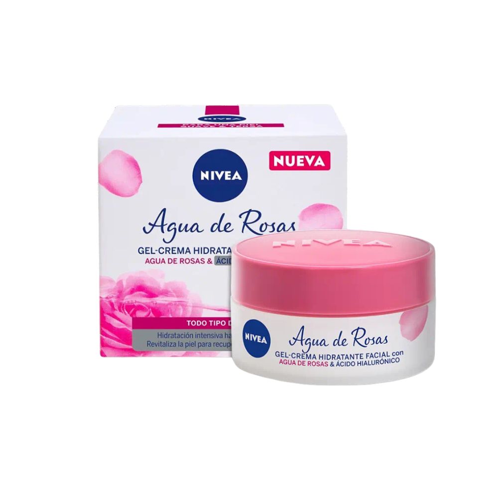 Nivea Gel-Crema Humectante Facial Agua de Rosas con Acido Hialuronico 50ml