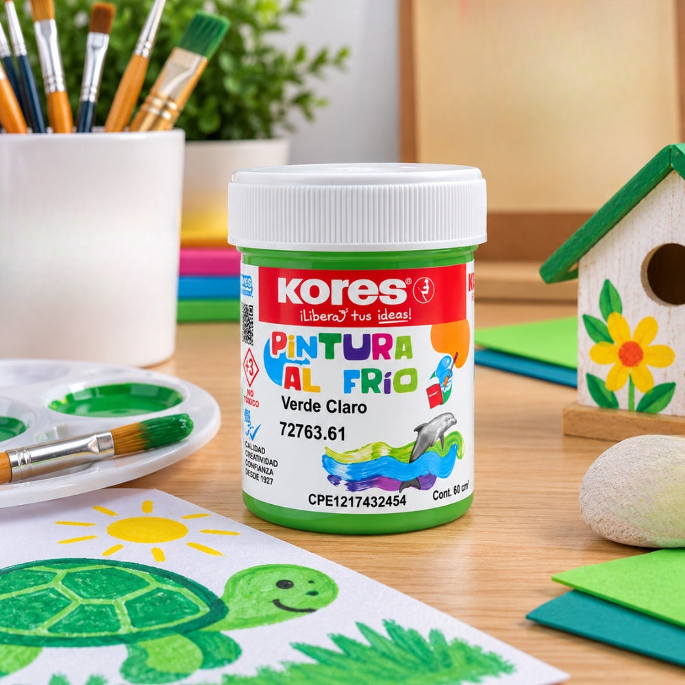 Kores Pintura Al Frio 60ml Color Verde Claro 1 Und