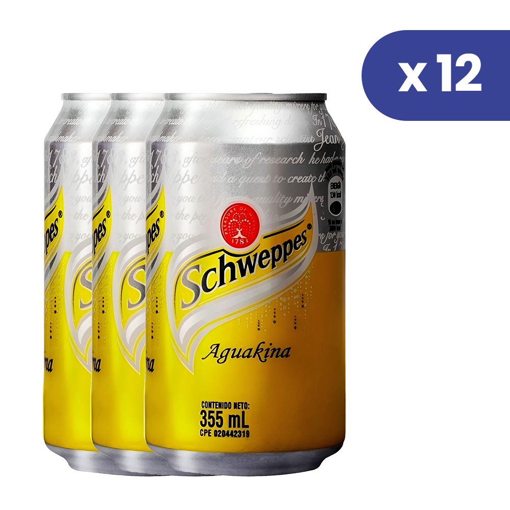 Aguakina Schweppes Pack de 12 Latas de  355ml