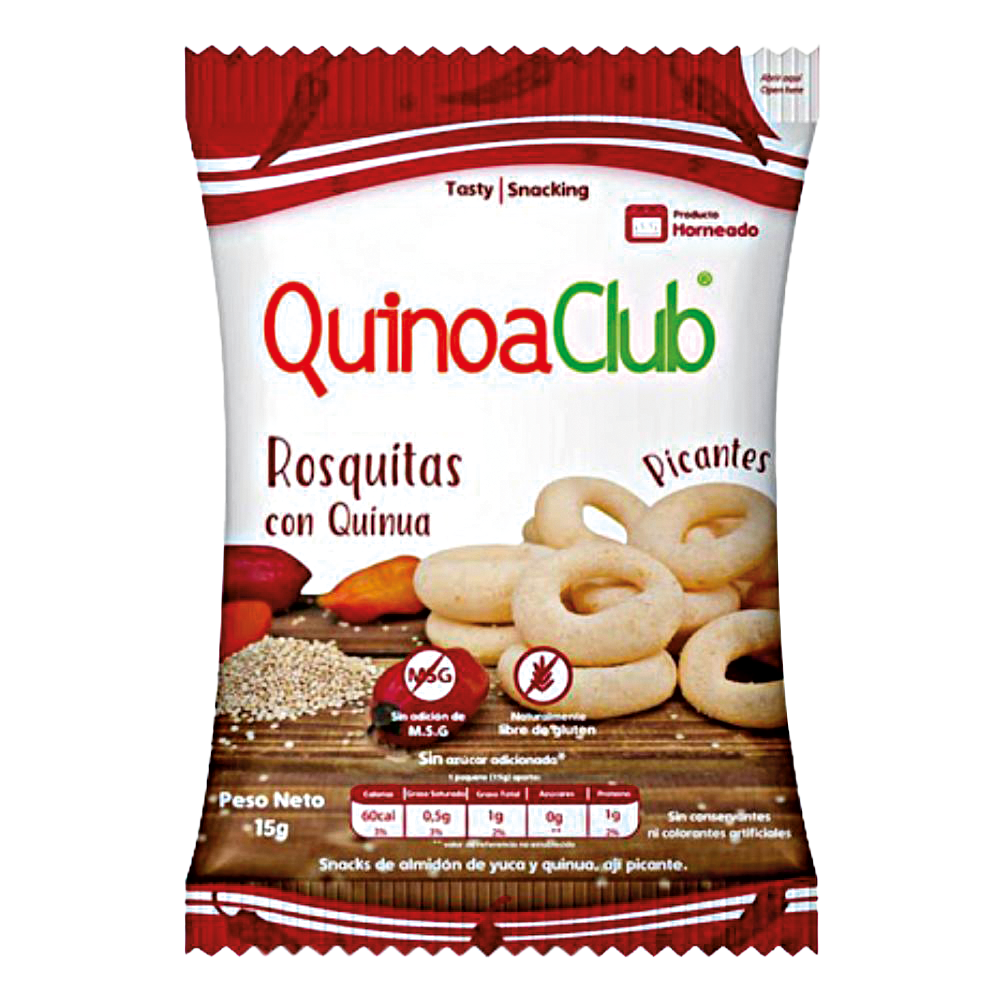 QuinoaClub Snack Rosquitas de Quinoa Horneadas Picantes 6 Und