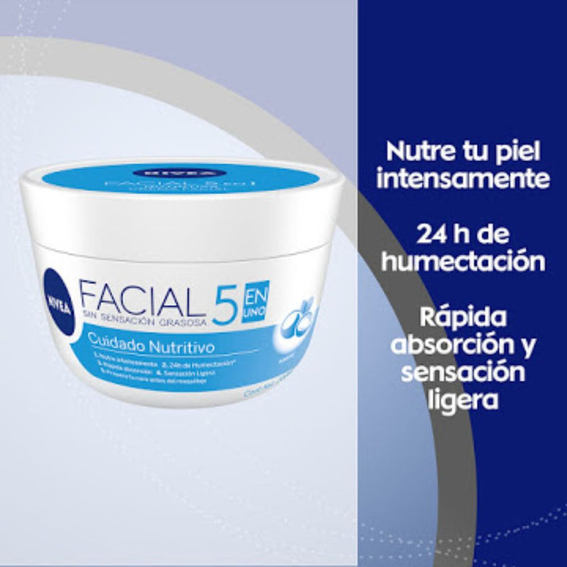 Nivea Crema Facial 5en1 Cuidado Nutritivo 200ml