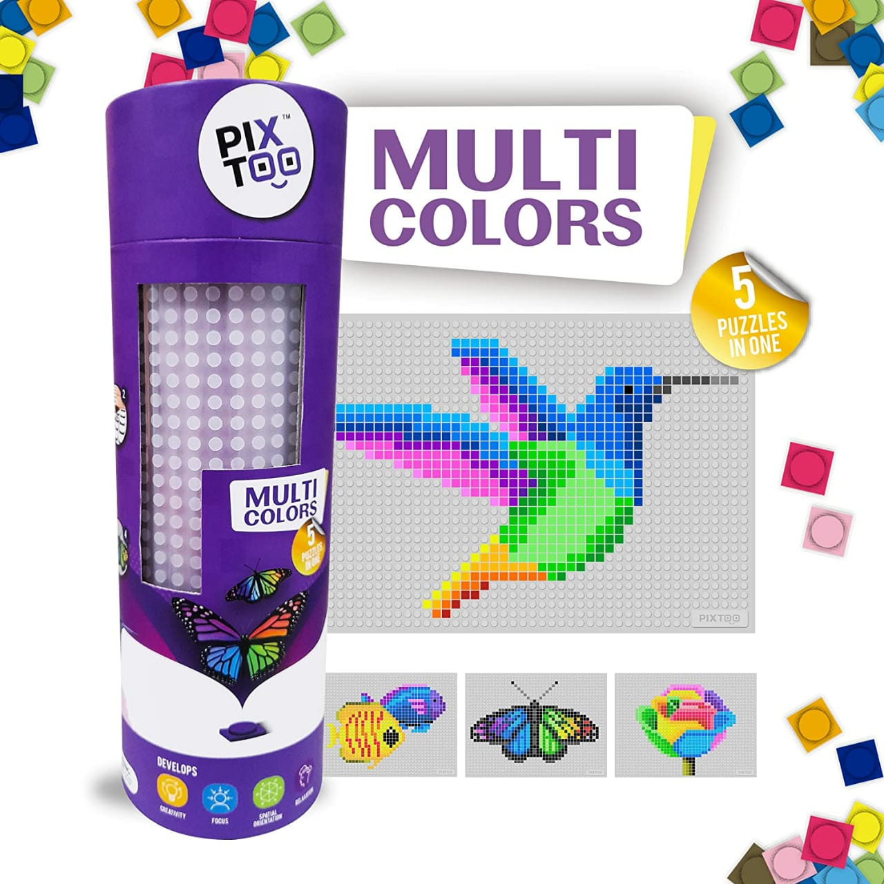 Pixtoo Wild Multicolor Rompecabezas a Base de Pixeles +7