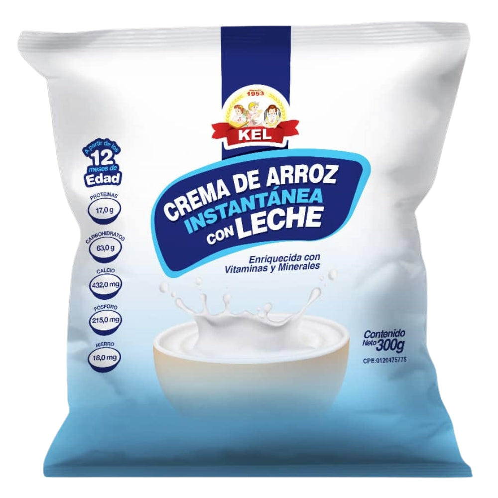 Crema de Arroz KEL Instantánea con Leche 300gr
