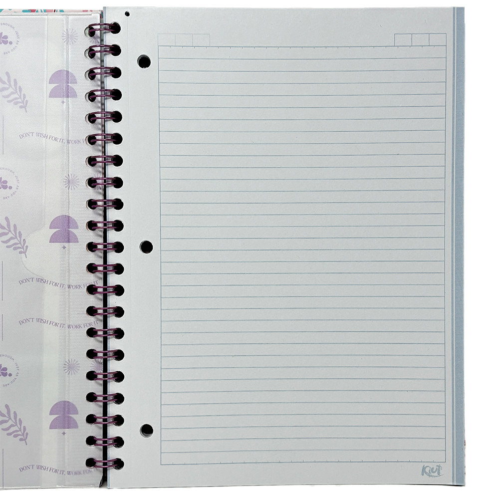 Kiut Libreta Agollada 4 Materias 100 Hojas Diseños Surtidos