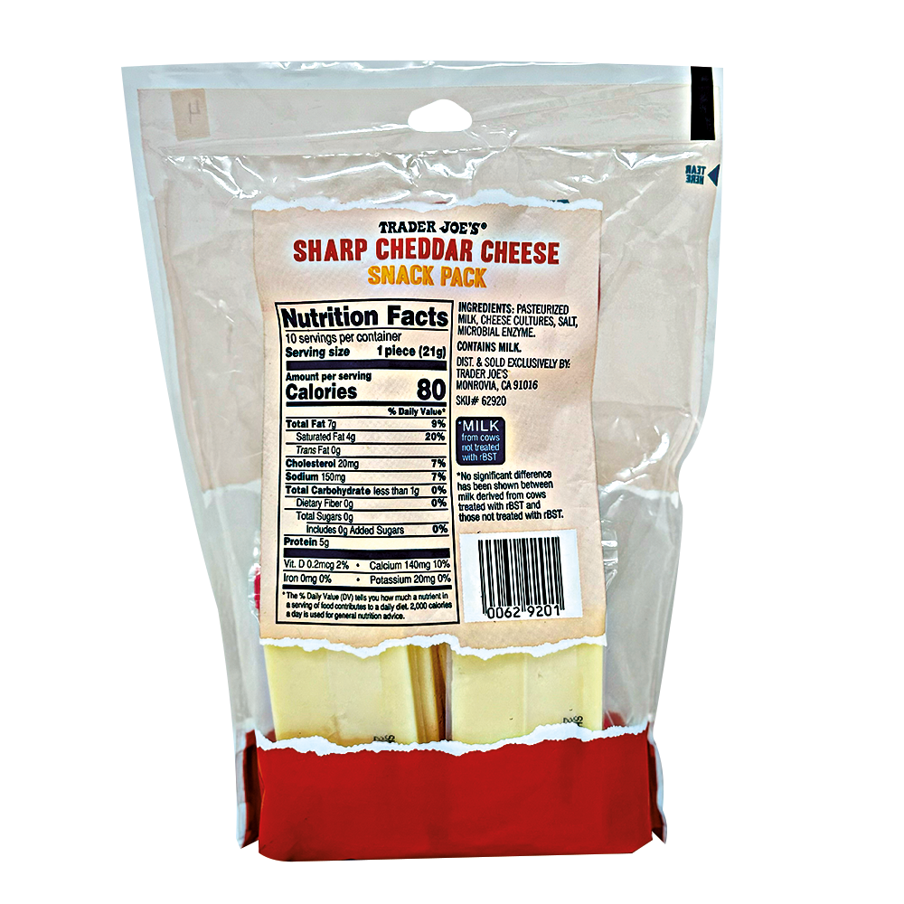 Trader Joeʹs Sharp Cheddar Cheese Snack Pack 213gr