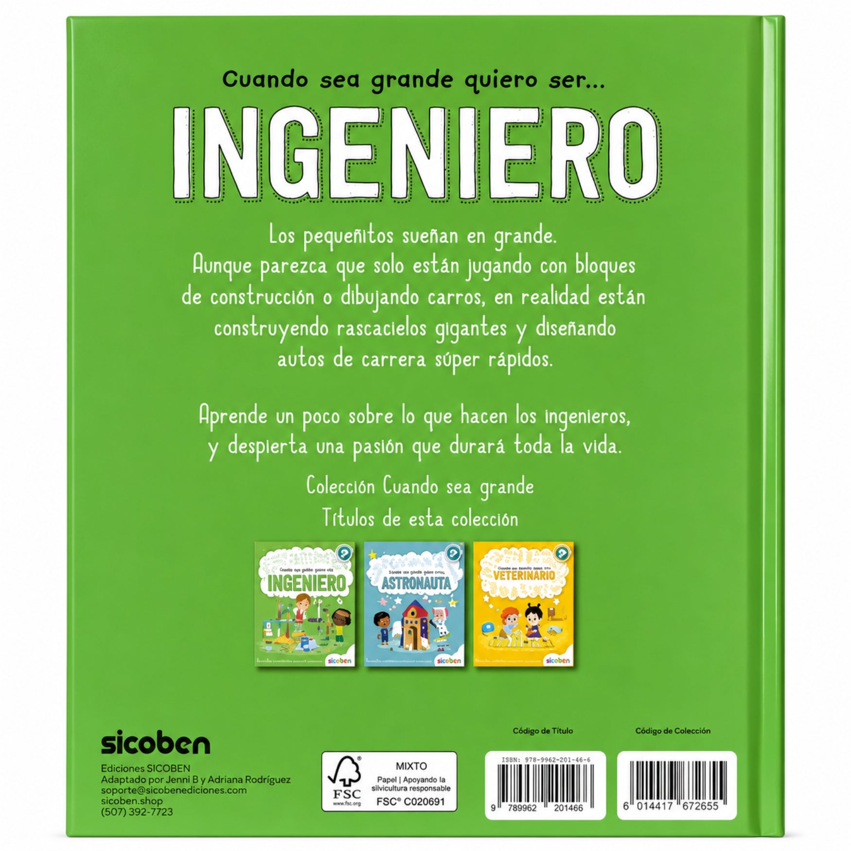 Sicoben Libro Infantil Cuando sea grande quiero ser Ingeniero