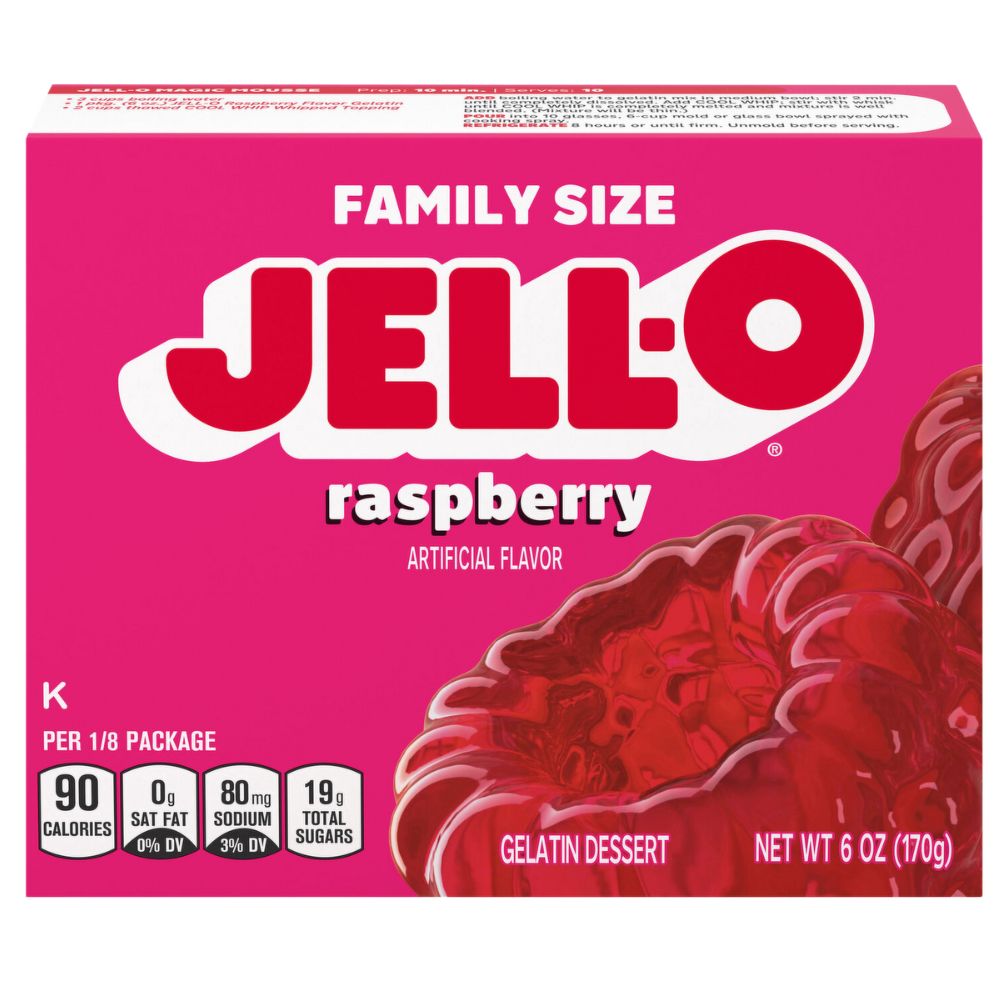 Gelatina Jell-O Raspberry Family Size 170gr