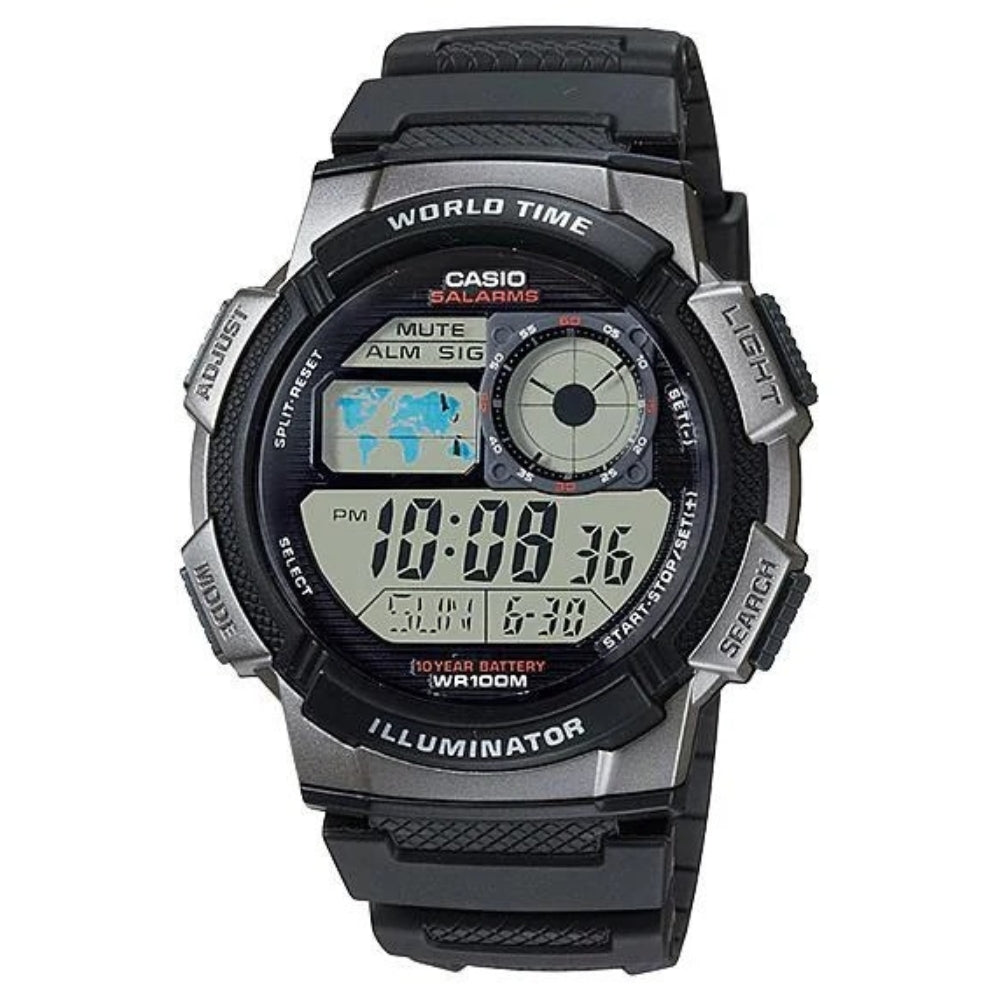 Casio Reloj Casual Correa De Resina Para Dama Black & Grey