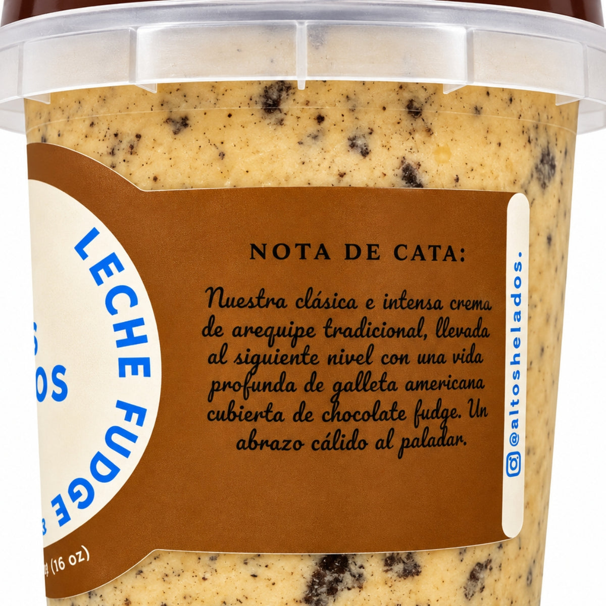 Altos Helados Sabor Dulce de Leche Fudge 16oz